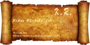 Kuhn Richárd névjegykártya